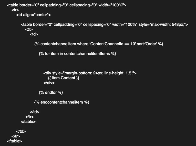 Lava to Show Content Channel Item